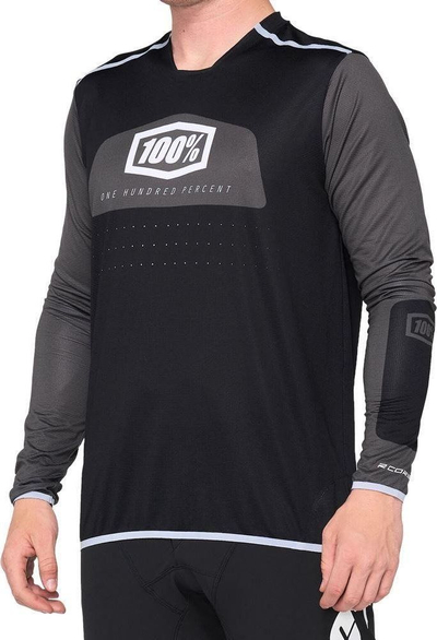 Bluzë çiklizmi 100% R-CORE X, me mëngë t’gjata, L, e zezë me t’bardhë
