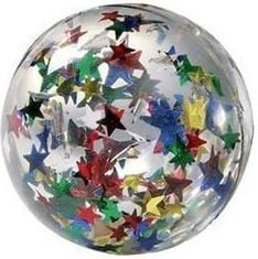Top lodër Goki Rubber Ball FB106, me yje me shkëlqim, shumëngjyrëshe