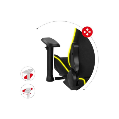Karrige gaming Huzaro Force 6.3 RGB Mesh, shpina 180°, drita LED RGB, e zezë