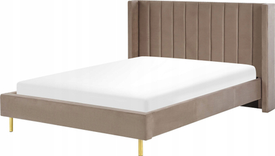 Shtrat Beliani Villette, 160 x 200 cm, kadife, taupe