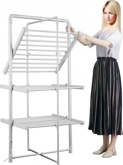 Tharëse rrobash Noveen ECD50, elektrike 300W, me 3 kate, gri