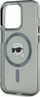 Mbulesë Karl Lagerfeld Karl Head MagSafe për iPhone 15 Pro, kornizë metalike, e zezë