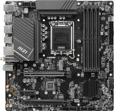 Pllakë amë MSI PRO B760M-A WIFI, LGA1700, DDR5, mATX, e zezë