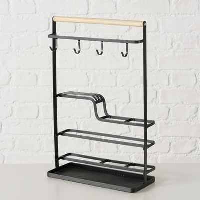 Raft muri Boltze Home Agneta, 43.5cm, hekur, i zi