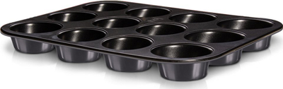 Tepsi muffin Berlinger Haus BH-1821A, 12 vende, non-stick, e zezë