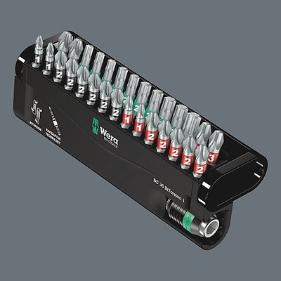 Сет битови Wera Bit Check 30 BiTorsion 1, 30 парчиња, со држач Rapidaptor
