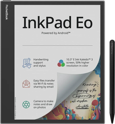 Електронски читач PocketBook InkPad Eo, 10.3", Е-Инк Kaleido 3, сива