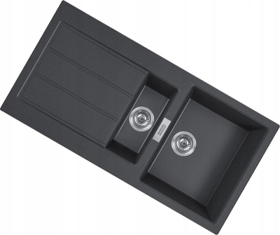 Set lavaman kuzhine Franke Sirius 2.0 me bateri Steiner Julia, 1.5 legen, 60 cm, Onyx dhe e zezë mat