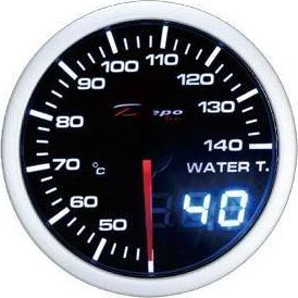 Tregues temperature uji Depo Gauge Dual 60mm, ndriçim i bardhë a qelibar, i zi