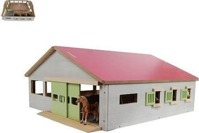 Stalla lodër Hipo Figurine Stable 610271, 3 bokse, arenë kalërimi, kafe