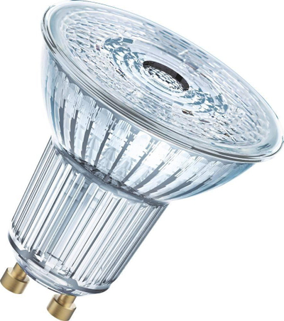 Llampë LED Osram GU10, 4.3W sa 50W, dritë e ngrohtë e bardhë, xham i tejdukshëm