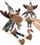 Figurine dekorative Saska Garden Reindeer, set 35cm 20cm, ngjyrë kafe