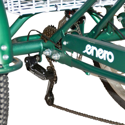 Biçikletë triçikël Enero 3-KOOWY Folding Bike 24, Shimano 6 marshe, shportë mbrapa, jeshile