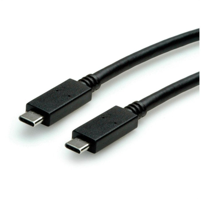 Kabull USB Roline USB 3.2 Gen 2, USB C në USB C, 1m, 100W, i zi