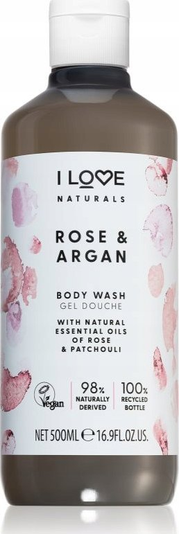 Xhel dushi I Love Cosmetics Naturals me trëndafil dhe argan, 500 ml