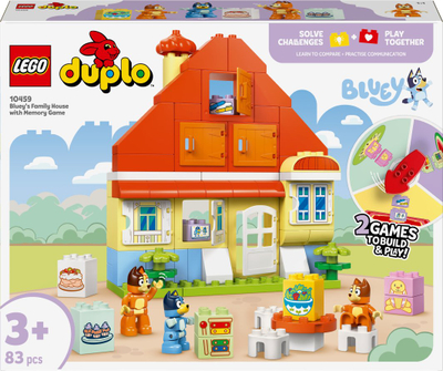 Set ndërtimi LEGO Duplo Bluey Family House 10459, 83 pjesë, lojë memorieje, shumëngjyrësh