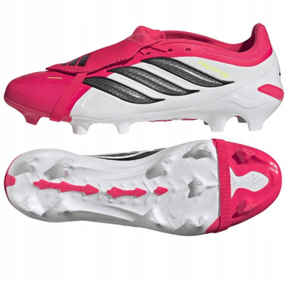Këpucë futbolli Adidas League me gjuhë të palosshme FG, për bar natyral, uniseks, të kuqe me të zeza me të bardha, nr 44