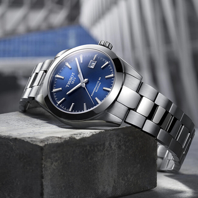 Orë për meshkuj Tissot Gentleman Powermatic 80 Silicon T127.407.11.041.00, e argjendtë
