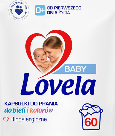 Капсули за перење облека во боја Lovela Baby Hypoallergenic, 60 парчиња