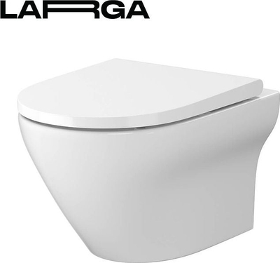 WC pezull Cersanit Larga Oval, montim n'mur, e bardhë