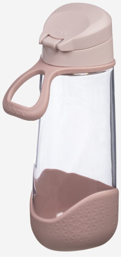 Shishe sportive b.box Tritan, 600ml, me grykë silikoni, rozë portokalli