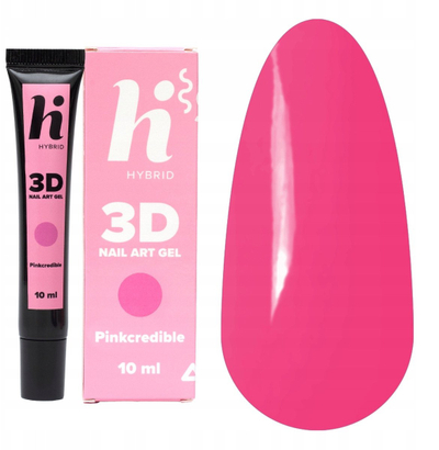 Xhel dekorues për thonj Hi Hybrid 3D Pinkcredible, rozë intensive