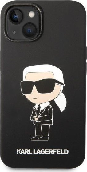 Kapak telefoni Karl Lagerfeld KLHCP14MSNIKBCK për iPhone 14 Plus, hardcase, silikon, i zi