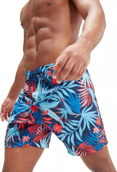 Shorc noti për burra Speedo Print Redondo, XXL, 17", blu me motive tropikale