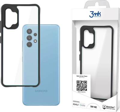 Mbulesë telefoni 3MK Satin Armor Case+ për Samsung Galaxy A32 4G, e tejdukshme, me kornizë të zezë