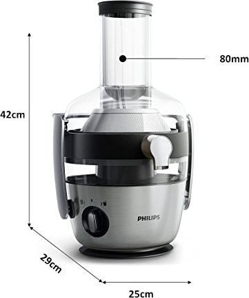 Shtrydhëse frutash Philips HR1921/20, 1100W, enë 1L, inox argjendtë