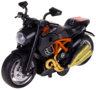 Lodër motor për montim, model 1:14 DIY, metal, e zezë dhe portokalli