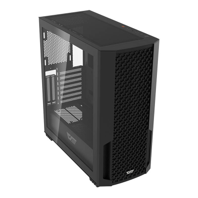 Kuti kompjuteri Darkflash DF2100, 4 ventilatorë ARGB, panel xhami, e zezë