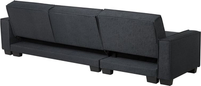 Divan këndi ROMEDAL, me 3 vende, me shtrat, kënd majtas, gri grafit