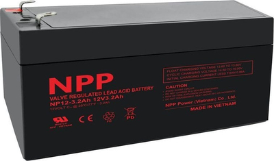 Батерија UPS BrightSign 12V 3.2Ah Pb AGM, T1 F1, црна