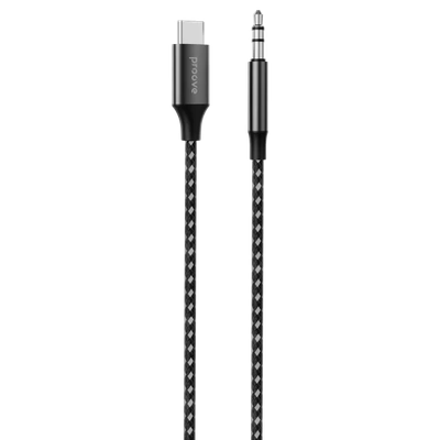 Kabllo audio Proove SoundMesh Type-C në 3.5mm(AUX), 1m, gri