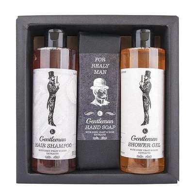 Set për banjë Bohemia Gifts Gentleman, xhel dushi 250 ml + shampo për flokë 250 ml + sapun tualeti 145 g