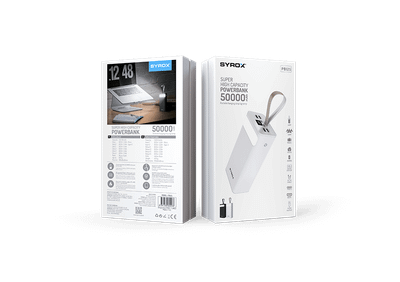 Powerbank Syrox PB125, 50000 mAh, i bardhë
