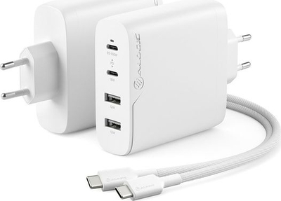 Karikues muri ALOGIC 4-portësh PD, 100W, GaN, i bardhë