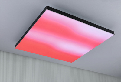 Lampë tavanore Paulmann Velora Rainbow, 595x595mm, RGBW, e zezë