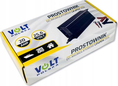 Karikues baterie Volt Polska 24V LiFePO4, 20A, metalik i zi