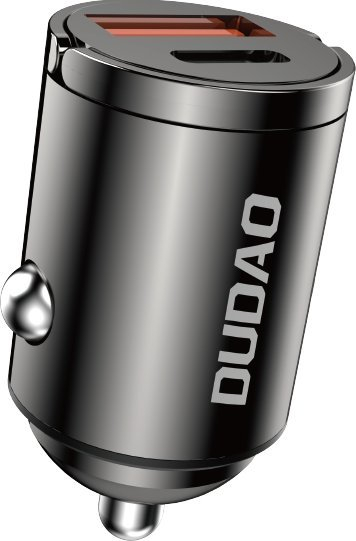 Karikues për makinë Dudao R3MAX, USB dhe USB C, 48W, i zi
