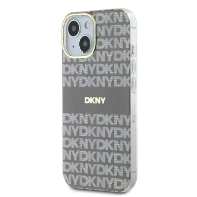 Futrolla DKNY DKHMP15SHRHSEE për iPhone 15 14 13 6.1", MagSafe, ecru beige