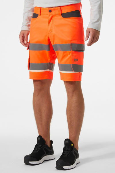 Pantallona të shkurtra pune Helly Hansen Uc-Me Cargo, me drita reflektuese, me xhepa, gri
