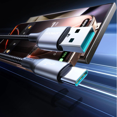 Kabllo USB Joyroom Flash Series USB A në USB C, 3A 30W, 1m, e zezë