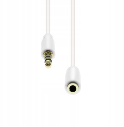 Аудио продолжен кабел ProXtend 4-пински тенок, 3.5 mm, бел