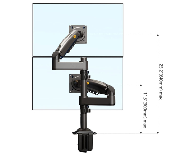 Mbajtës për 2 monitorë NORTH BAYOU H180, 17″–27″