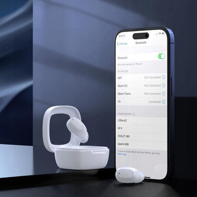 Kufje wireless Choetech MEMS TWS, Bluetooth 5.3, me kuti karikimi, të bardha