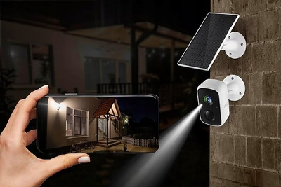Kamerë sigurie Technaxx 5070 TX-244, Wi-Fi, me panel dielli, e bardhë