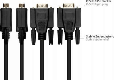 Прилагодлив кабел GC 4945 MF, RJ45 во D Sub 9 пин, 0.1m, црн