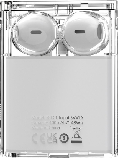 Слушалки TWS Joyroom JR-TC1, Bluetooth 5.3, LED, бели